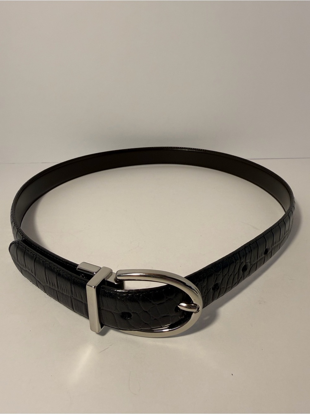 🌟 LRL Ralph Lauren Reversible Croc Embossed Leather Belt Small 🌟